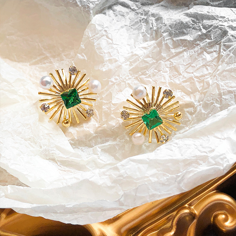 Sunflower Crystal Stud Earring - Women Fashion Nz ulasan dan harga