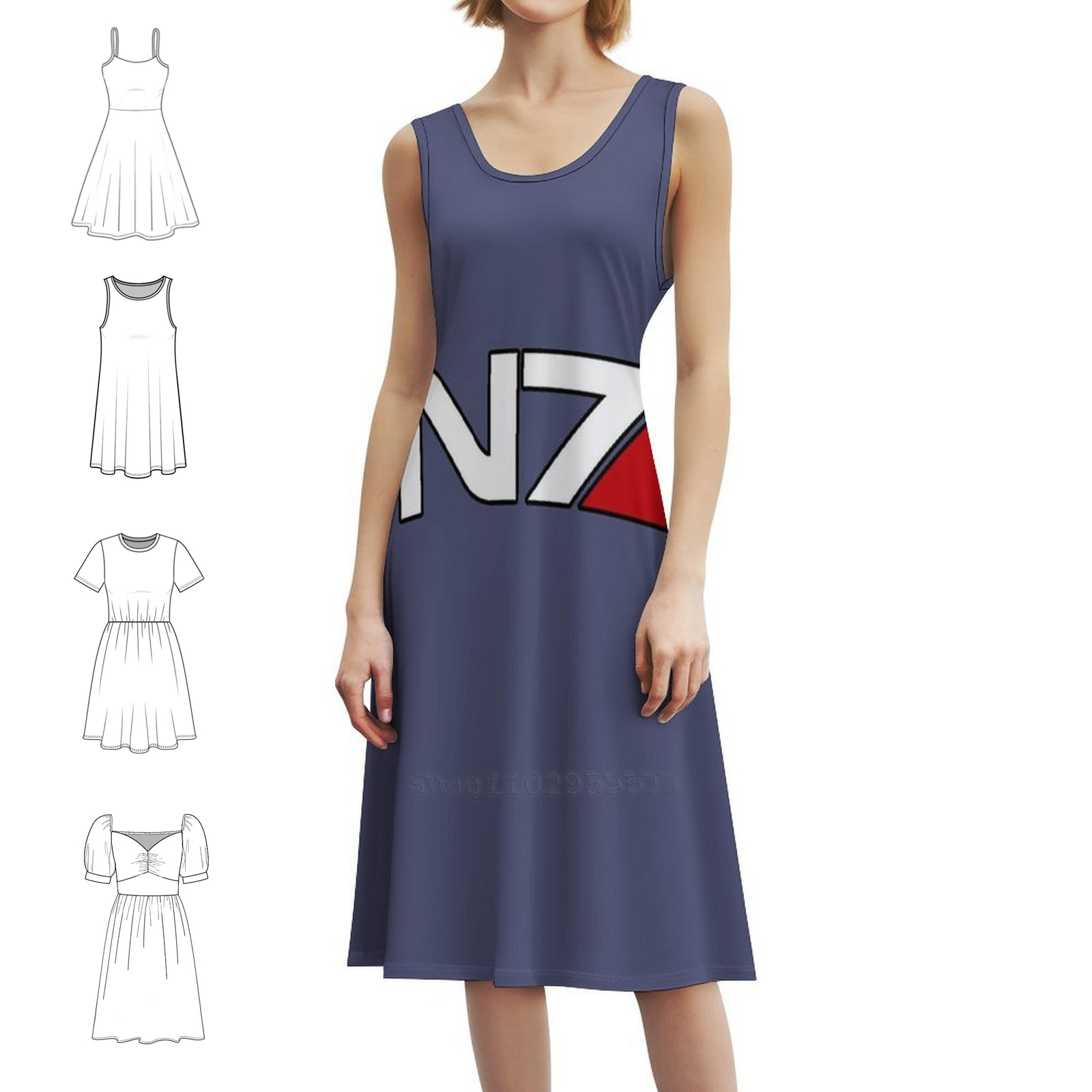 N7 Logo Floral Smock Dress For - Smocked Dress Women ulasan dan harga